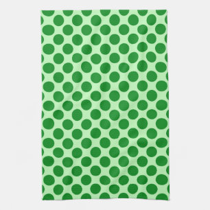 Large retro dots - emerald and mint green kitchen towel