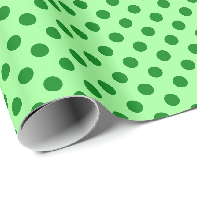 Large retro dots - emerald and mint green wrapping paper (Roll Corner)