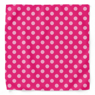 Large Retro Dots, Fuchsia and Pastel Pink Bandana