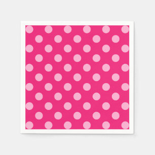 Large Retro Dots, Fuchsia and Pastel Pink Napkins
