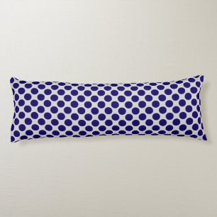 Large retro dots - grey / gray and navy body pillow