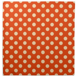 Large retro dots - mandarin and pale orange cloth napkin