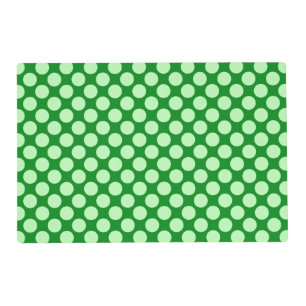 Large retro dots - mint green and emerald placemat