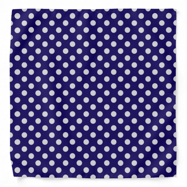 Large retro dots - navy and grey bandana (Front)