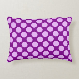 Large retro dots - orchid and purple decorative pillow