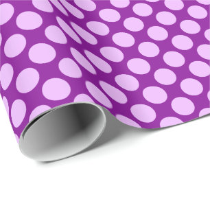 Large retro dots - orchid and purple wrapping paper