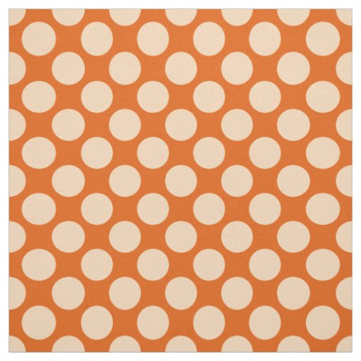 Large retro dots - pale orange and mandarin fabric