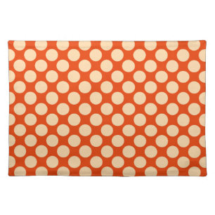 Large retro dots - pale orange and mandarin placemat
