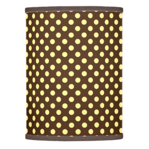 Large retro dots - pale yellow on chocolate lamp shade