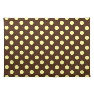 Large retro dots - pale yellow on chocolate placemat