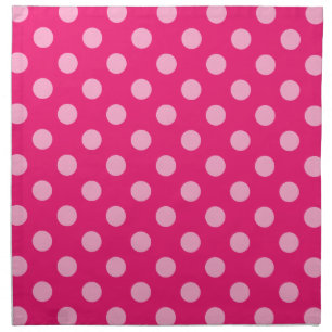Large retro dots - pink on a hot pink background cloth napkin