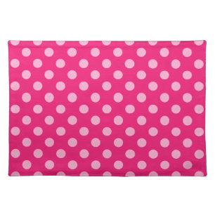 Large retro dots - pink on a hot pink background placemat