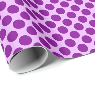 Large retro dots - purple and orchid wrapping paper
