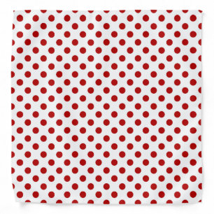 Large retro dots - red and white bandana