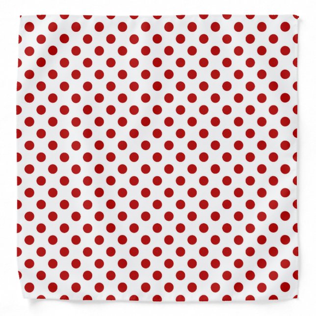 Large retro dots - red and white bandana (Front)