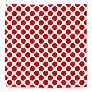 Large retro dots - red and white bandana