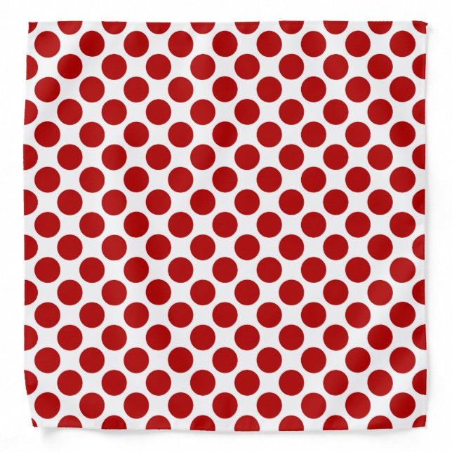 Large retro dots - red and white bandana (Front)