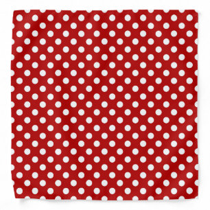 Large retro dots - red and white bandana