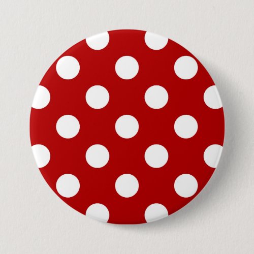 Large retro dots _ red and white button