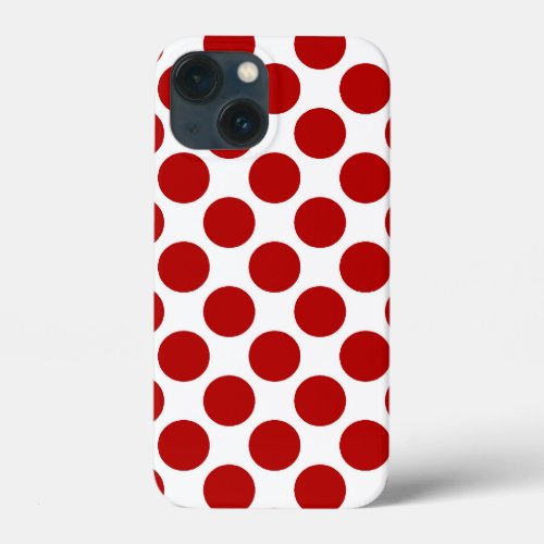 Large retro dots _ red and white iPhone 13 mini case