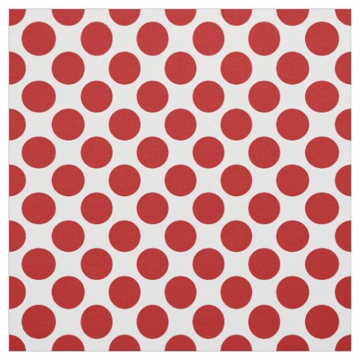 Large retro dots - red and white fabric