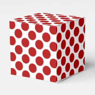 Large retro dots - red and white favor boxes