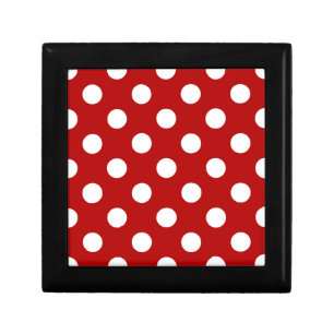 Large retro dots - red and white keepsake box