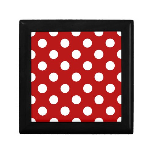 Large retro dots _ red and white keepsake box