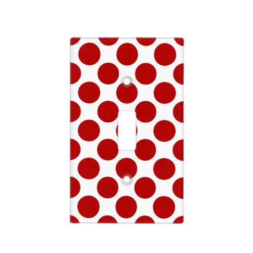 Large retro dots _ red and white light switch cover