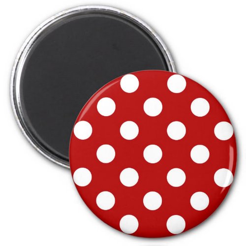 Large retro dots _ red and white magnet