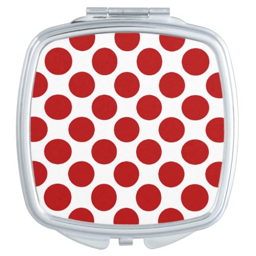 Large retro dots _ red and white mirror for makeup