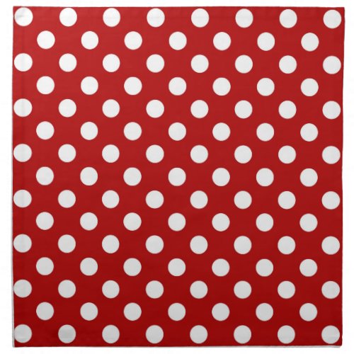 Large retro dots _ red and white napkin