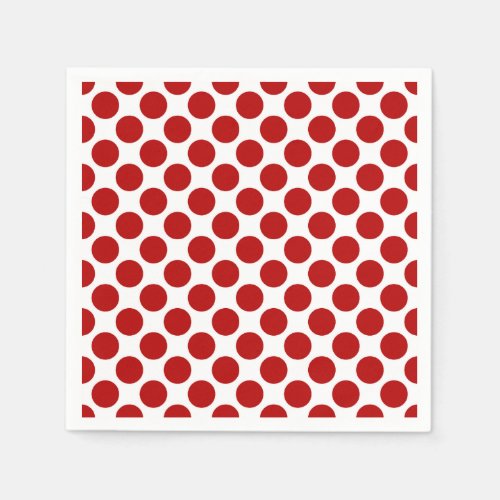 Large retro dots _ red and white paper napkins