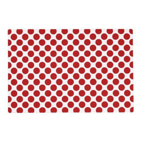 Large retro dots _ red and white placemat