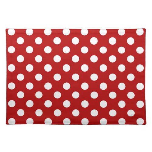 Large retro dots _ red and white placemat