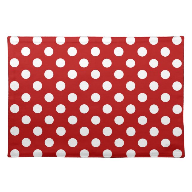 Large retro dots - red and white placemat (Front)