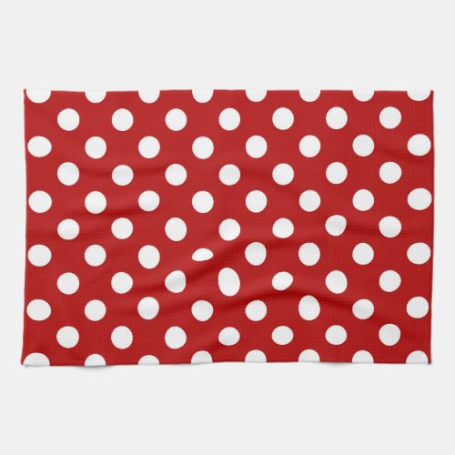 Large retro dots _ red and white towel