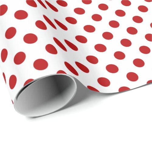 Large retro dots _ red and white wrapping paper