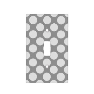 Large retro dots - shades of grey / gray light switch cover
