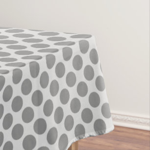 Large retro dots - shades of grey / gray tablecloth