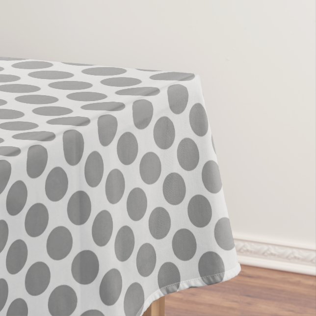 Large retro dots - shades of grey / gray tablecloth (In Situ)