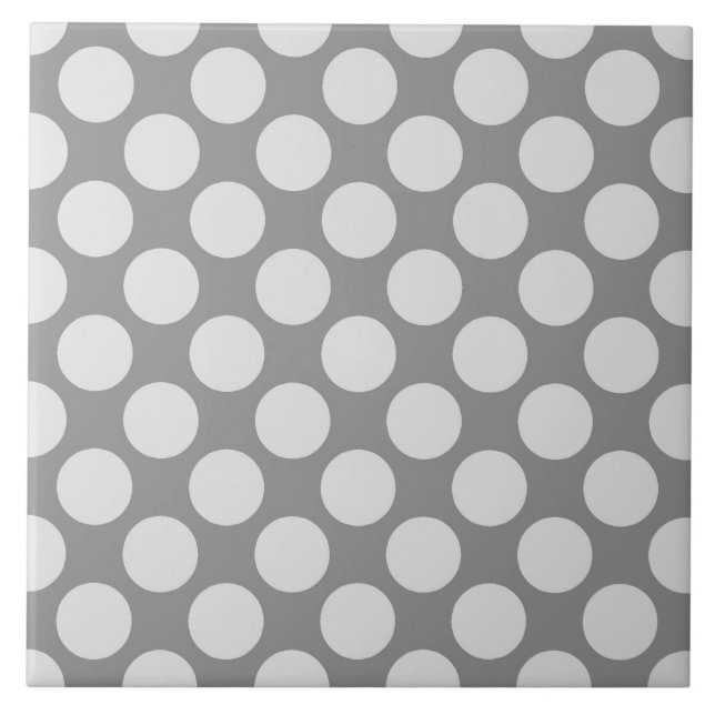 Large retro dots - shades of grey / gray tile (Front)