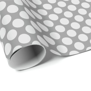 Large retro dots - shades of grey / gray wrapping paper