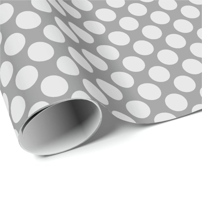 Large retro dots - shades of grey / gray wrapping paper (Roll Corner)