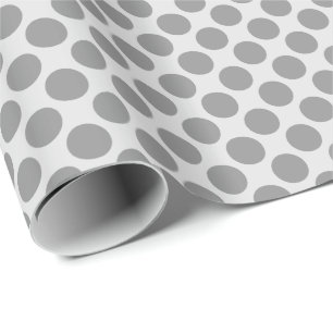Large retro dots - shades of grey / gray wrapping paper
