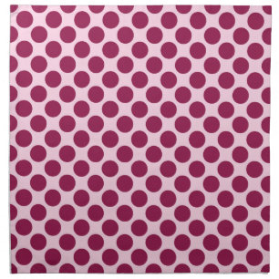 Large retro dots - shell pink and burgundy napkin