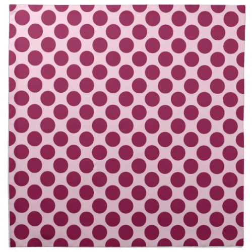 Large retro dots _ shell pink and burgundy napkin