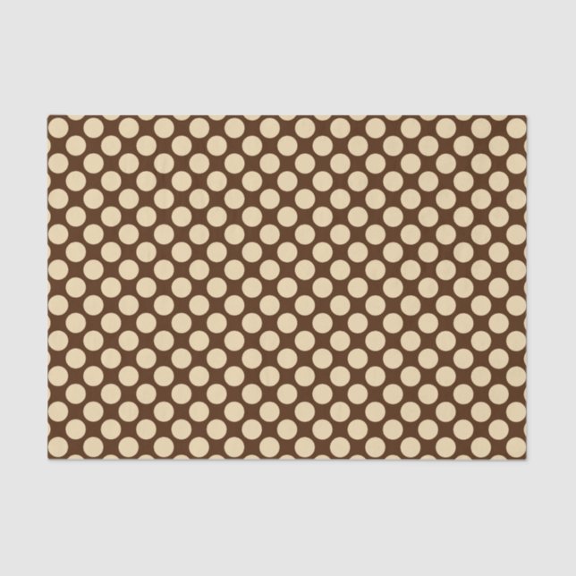 Large retro dots - tan and chocolate brown tissue paper (Front)