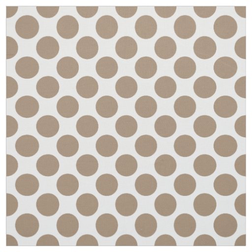 Large retro dots - taupe tan and white fabric