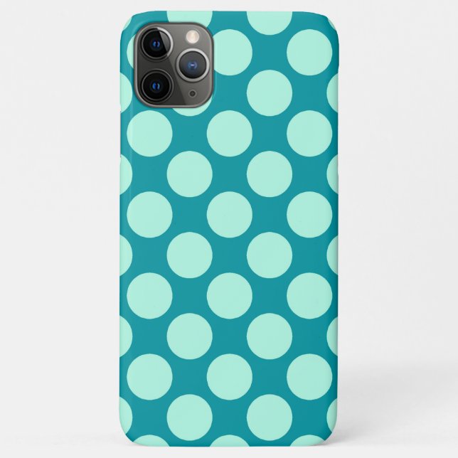 Large retro dots - turquoise and aqua Case-Mate iPhone case (Back)